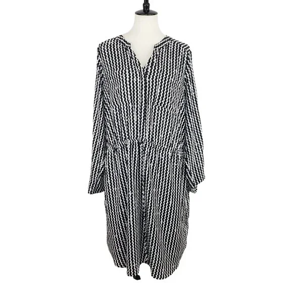 apt 9 black and white dress Apt 9 Shift Dress Women's XS Knee Length 3/4 Sleeve Black White Monochrome